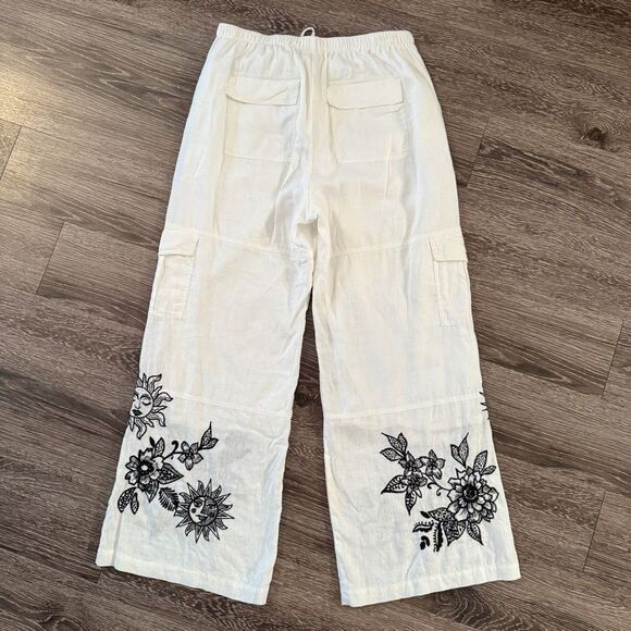 Johnny Was Addison Drawstring Wide Leg Linen Pant - Picture 9 of 9